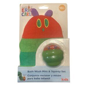Eric Carle The Very Hungry Caterpillar Bath Wash Mitt & Squirty Set NEW